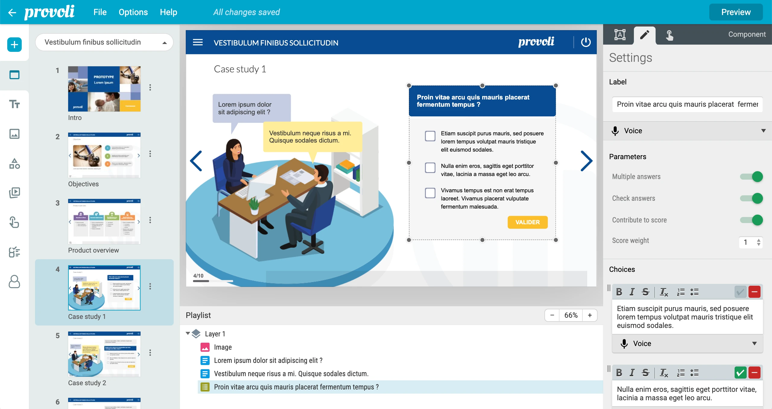 Provoli Course Authoring Interface
